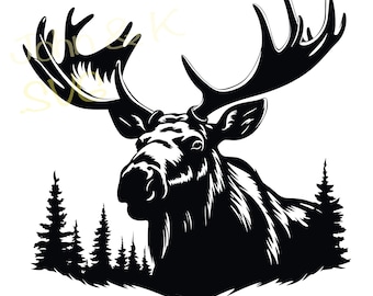 Moose Svg, Largest Deer svg, Moose Clipart, Santa Moose Svg for Fleece, Shirt, Towel, Cutfile png Pdf jpg eps, Commercial use