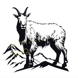 Mountain goat Svg, Mountain goat Svg, Rocky Mountain goat svg, Mountain goat Svg for clothes, sticker, decor, Cutfile png Pdf jpg