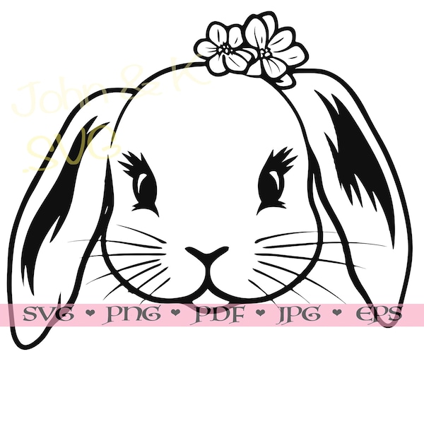 tonto lindo conejito Svg, conejito de Pascua svg, lop conejo lop conejo Clipart Png Jpg Pdf Png Eps Hierro en vinilo grabado láser, uso comercial