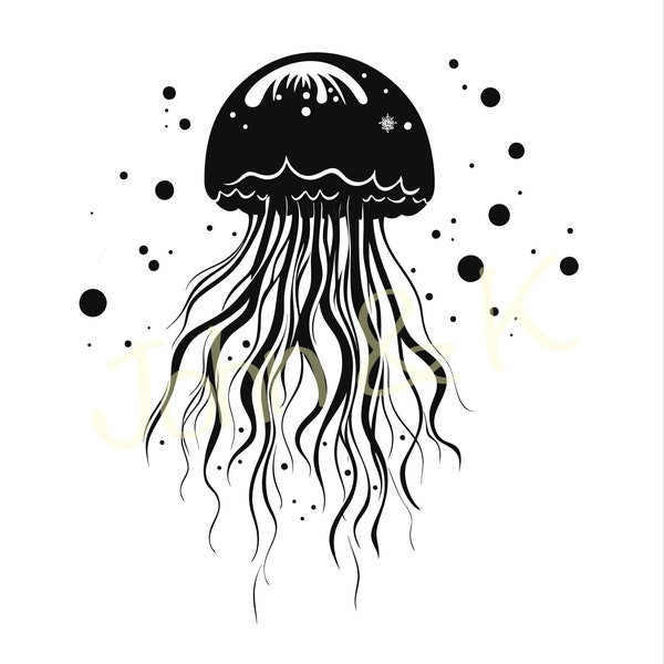 Moon jellyfish Svg, Cute jellyfish vector, jellyfish lover clip art, jellyfish Svg for clothes decoration, Cutfile png Pdf jpg