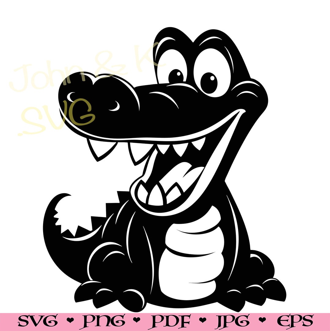 Baby Alligator SVG, Funny Crocodile Cutfile, Cricut Silhouette Gator