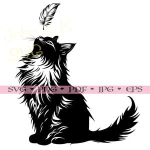 Chat Maine coon Svg, chat mignon Svg, kitty Svg pour chemise polaire Mug coupe png Pdf jpg fer sur vinyle gravure laser, usage Commercial