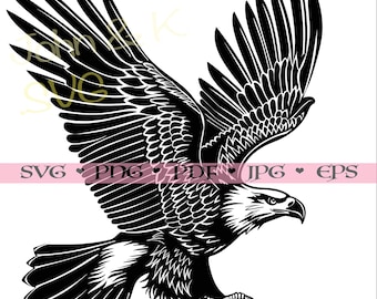 Soaring Eagle SVG: Silhouette Cut File for Vinyl & Laser Engraving