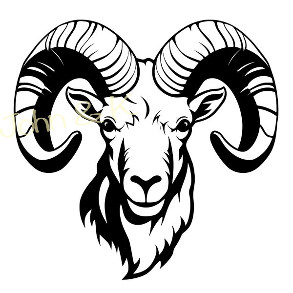 Bighorn sheep Svg, Bighorn sheep vector, bighorn cutfile Silhouette Clipart Png Pdf Jpg Iron on Vinyl Laser Engraving, Commercial use