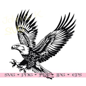 Flying eagle Svg, eagle vector, soaring eagle svg silhouette Cutfile clipart png Pdf jpg eps Iron on Vinyl Laser Engraving, Commercial use