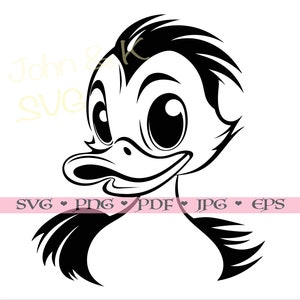 Cute Duck SVG, Duck cutfile, Cricut Silhouette Duck decal Clipart png jpg pdf eps Iron on Vinyl Laser Engraving, Commercial use