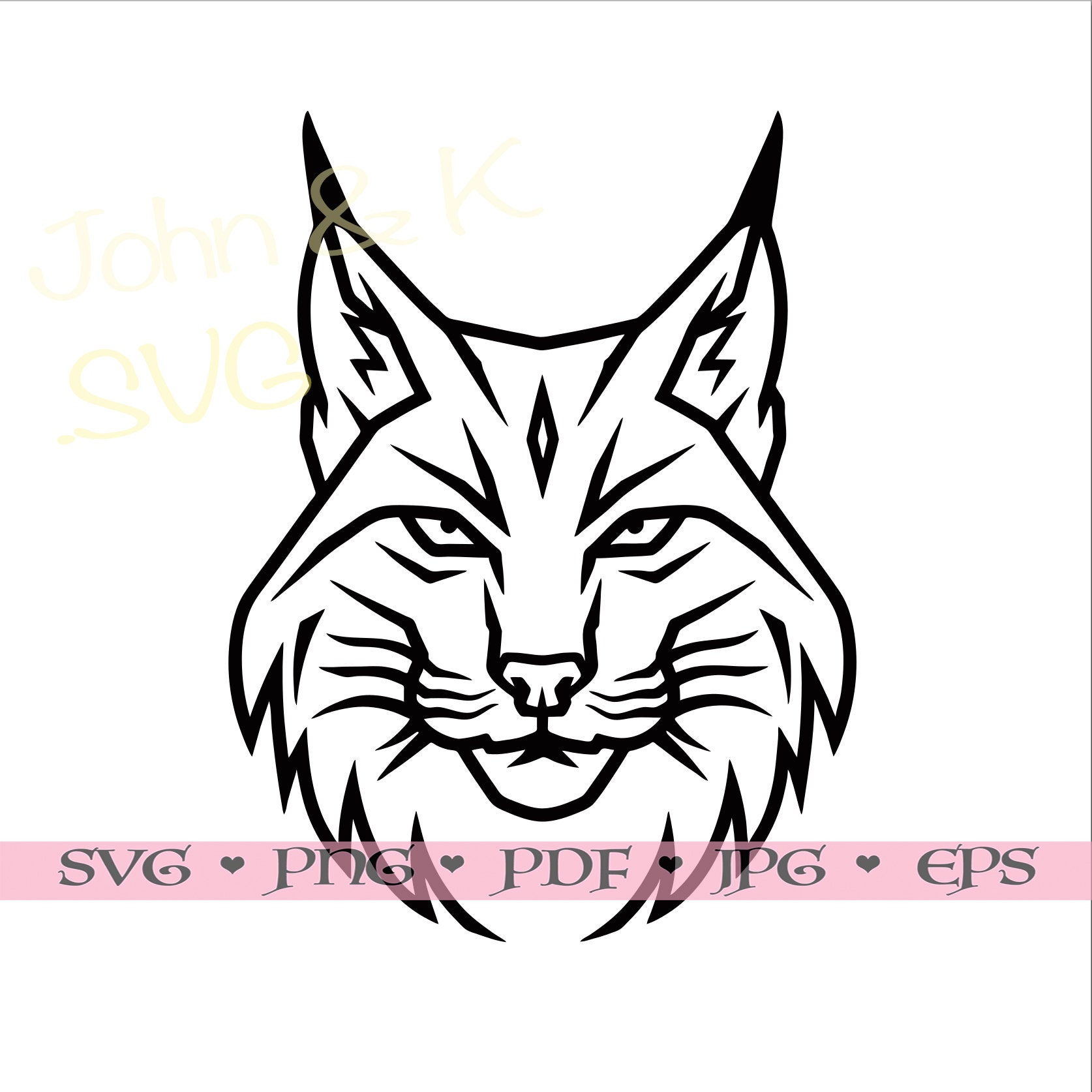 Lynx Svg, Lynx Head Logo, Lynx Cutfile Silhouette Clipart Png Pdf