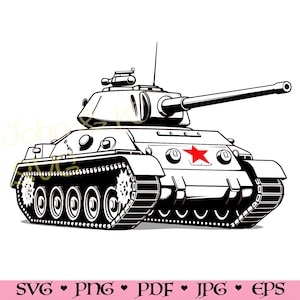 T34 Tank Svg, T34 Tank silhouette, WWII tank svg, WWII Tank Cutfile for shirt, sticker, mug, Cutfile png Pdf jpg, Commercial Use