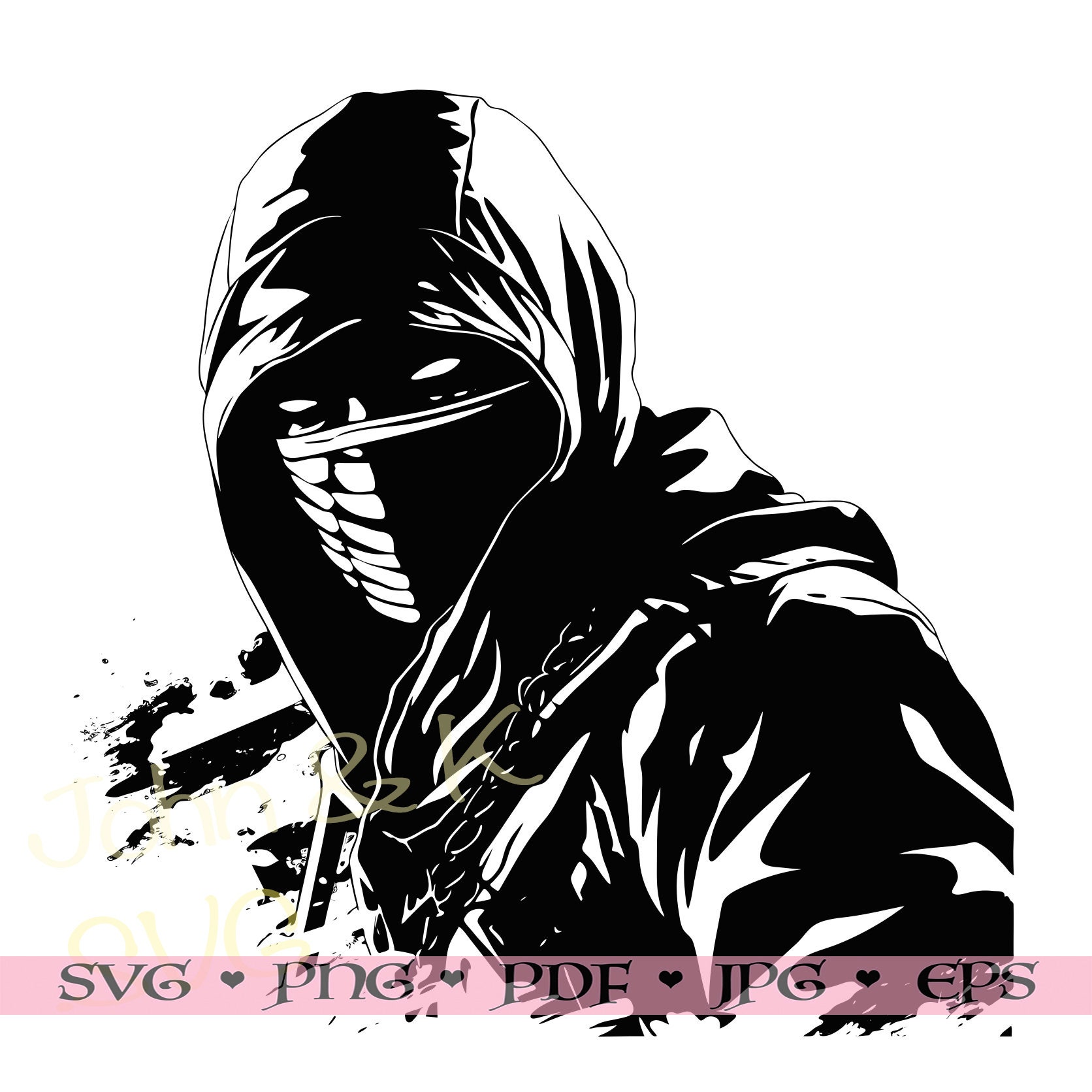 Ninja Svg, Assassin Vector, Japan Ninja Cutfile Clipart Cricut