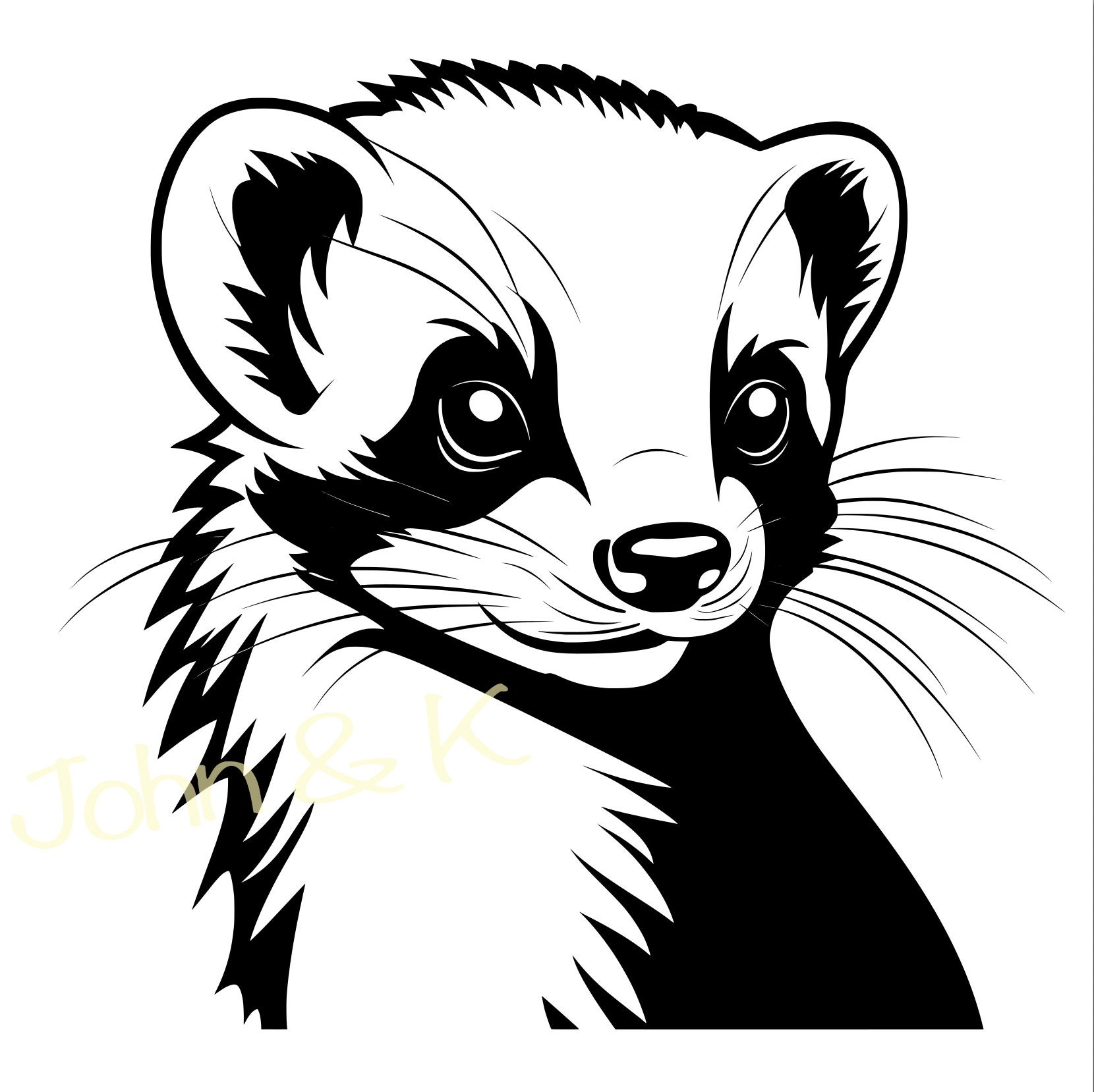 Ferret Svg, Ferret Vector, Cute Ferret Svg, Ferret Clipart, Cute Ferret