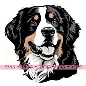 Berner Sennenhund SVG, unschuldiger Welpe Schnittdatei Aufkleber Silhouette Clipart Png jpg pdf eps Eisen auf Vinyl Lasergravur, kommerzielle Nutzung