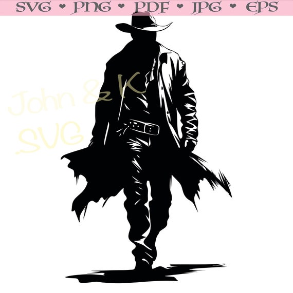Cowboy Silhouette SVG: Wilder Westen Clipart Bundle (digitale Dateien) -  Etsy.de, image size:570x571