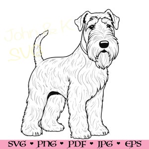 Airedale Terrier SVG, Terrier cutfile, Cricut Silhouette Terrier dog puppy Clipart PNG Iron on Vinyl Laser Engraving, Commercial use