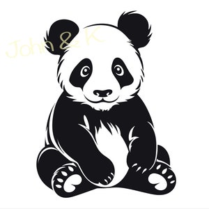 Bébé panda Svg, Svg de bébé panda, panda mignon, clipart bébé panda, joli panda Svg pour polaire, chemise, serviette, fichier coupe png Pdf jpg