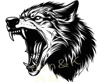 Werewolf Svg, Dangerous Werewolf art, Werewolf Clipart, Werewolf Svg for Fleece, Shirt, Mug, tattoo, Cutfile png Pdf jpg, instant download