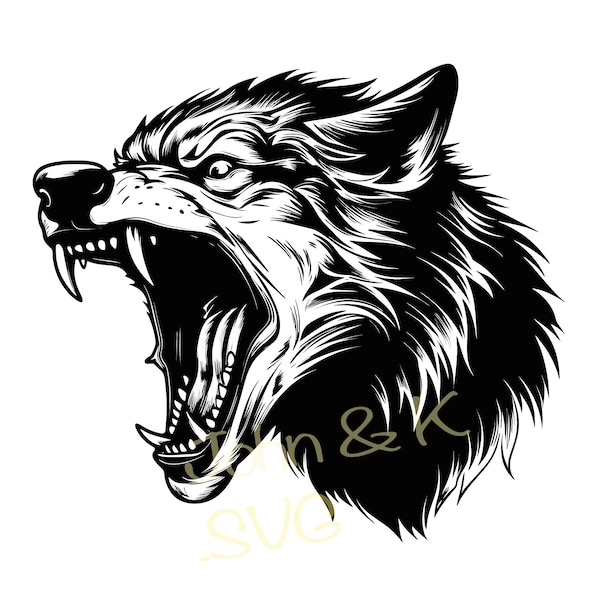 Werewolf Svg, Dangerous Werewolf art, Werewolf Clipart, Werewolf Svg for Fleece, Shirt, Mug, tattoo, Cutfile png Pdf jpg, instant download