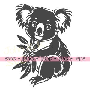 Koala-Svg, niedlicher Koala-Svg, Australien Koala-Svg cutfile Silhouette Clipart Png Pdf Jpg eps Eisen auf Vinyl Lasergravur, kommerzielle Nutzung