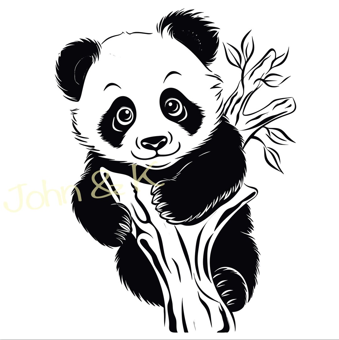 Panda Svg, Baby Panda Svg, Cute Panda Svg Cutfile Silhouette Clipart ...