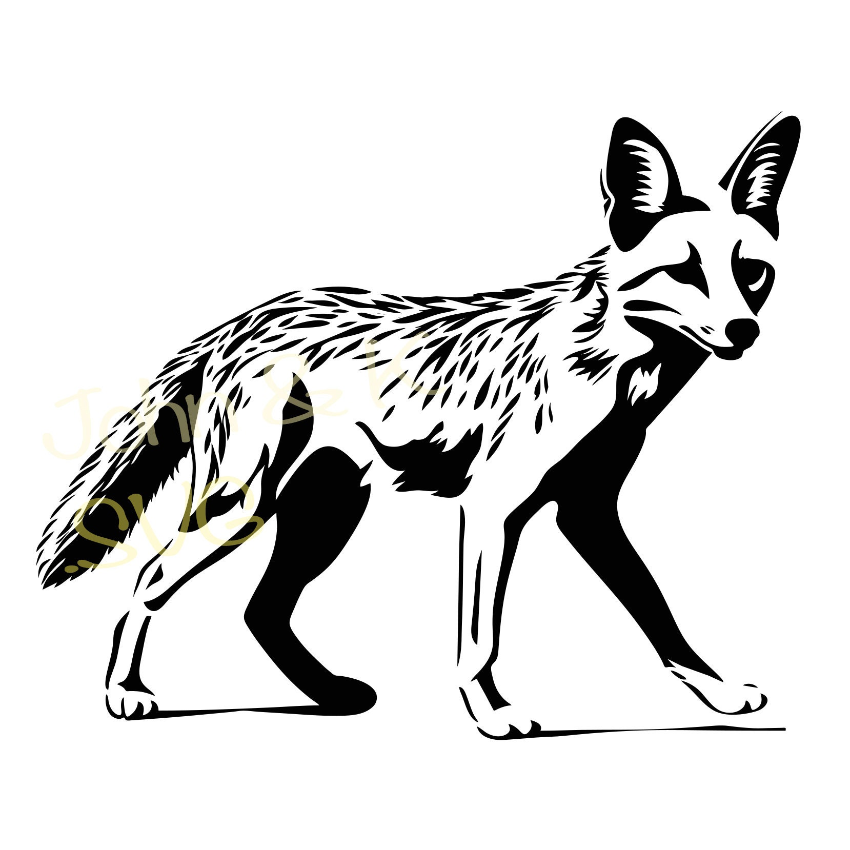 African Jackal SVG: Wild Dog Clipart for Cricut, Vinyl, Laser