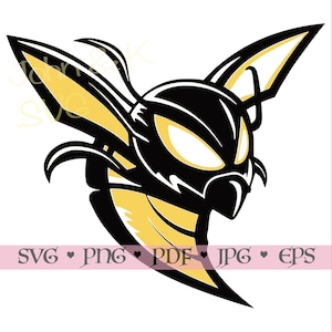 Hornet SVG Bundle – Aggressive Bee Mascot Logo for Cricut, Silhouette, Sports Team Athletic Yellow Wasp Clipart