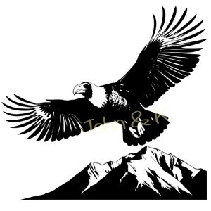 Andean Condor Svg, Vultur gryphus vector, South America Andean Condor svg for shirt mug sticker cutfile tattoo, clipart png pdf jpg