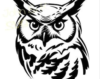 Owl Svg, great horned Owl svg, Owl Svg for Shirt, decor, Cutfile png Pdf jpg Iron on Vinyl Laser Engraving, Commercial use