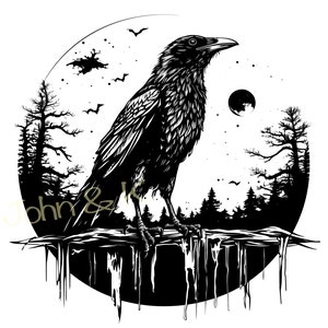 Raven Svg, Raven vector, Halloween Raven svg, Raven Clipart, Halloween Raven Svg for Fleece, Shirt, Towel, Cutfile png Pdf jpg