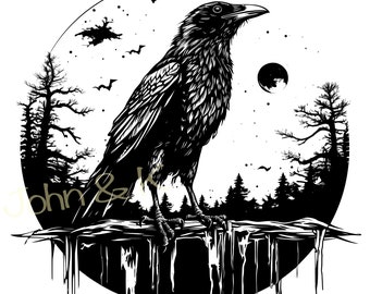 Raven Svg, Raven vector, Halloween Raven svg, Raven Clipart, Halloween Raven Svg for Fleece, Shirt, Towel, Cutfile png Pdf jpg