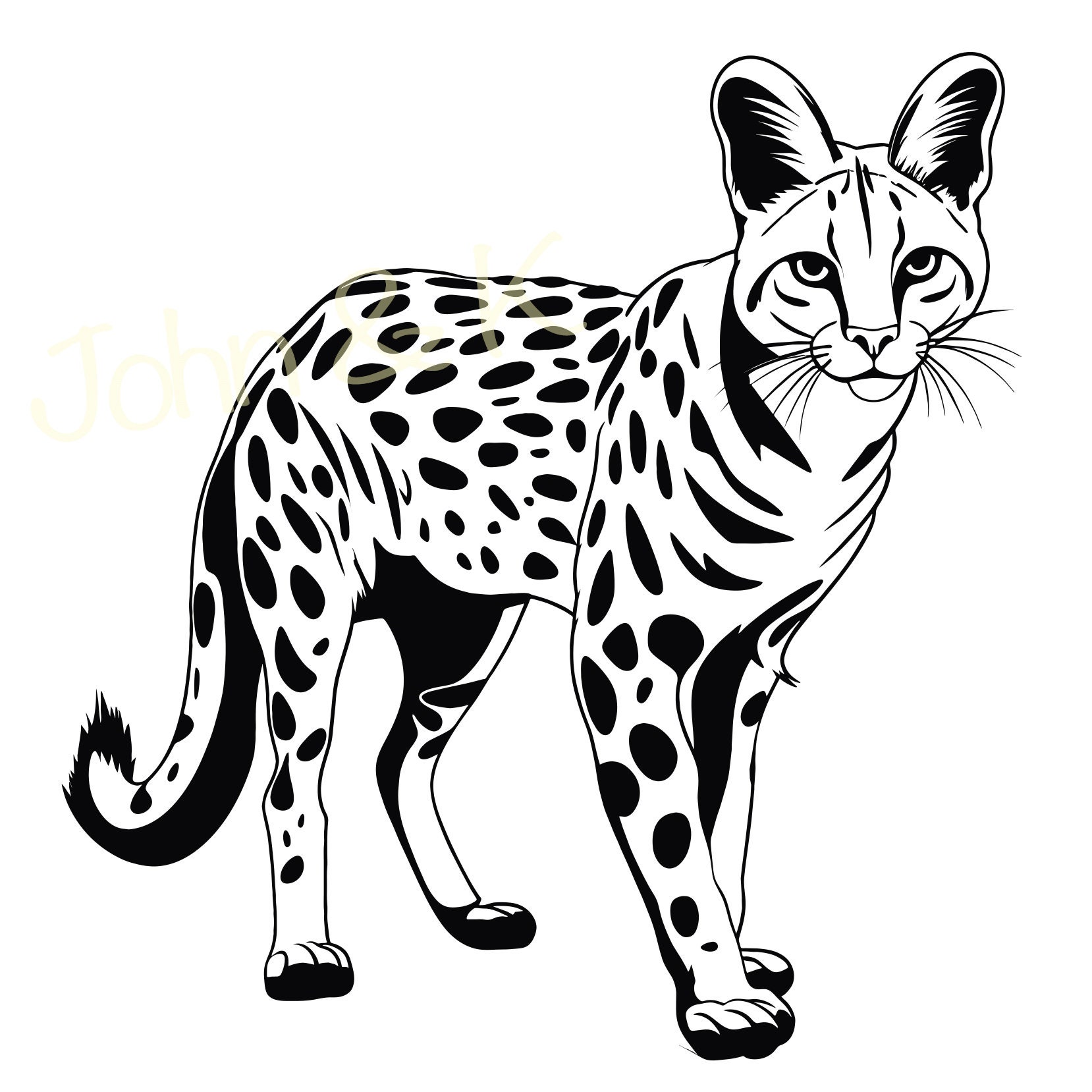 Serval Svg, Serval Vector, Africa Leptailurus Serval Svg for Shirt Mug