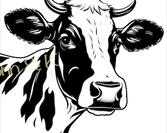 Holstein Cow SVG: Vector Clipart for Cricut, Silhouette (Digital Download)