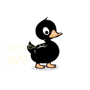 black Duck Svg, Baby Duck Svg, cartoon Duck cutfile Silhouette Clipart Png Jpg Pdf Iron on Vinyl Laser Engraving, Commercial use