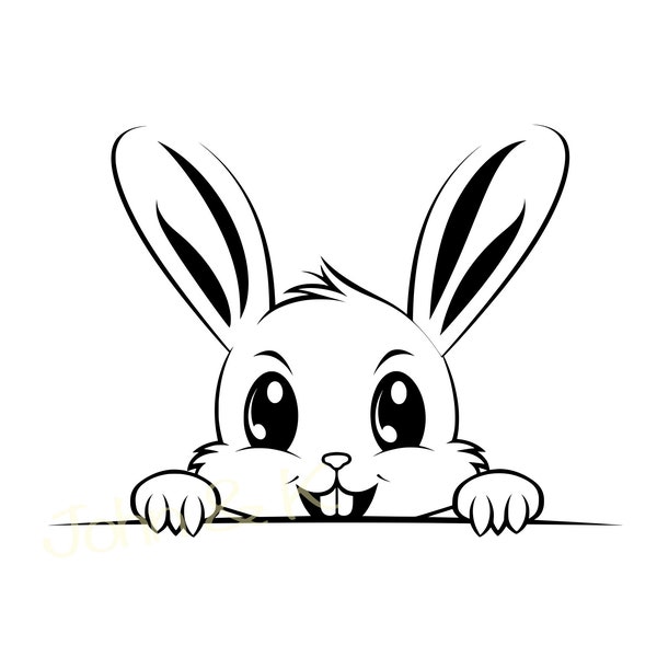 Bunny Svg, Paashaas svg, Happy Easter svg, Schattig konijn Clipart, Bunny Svg voor Fleece, Shirt, Handdoek, Cutfile png Pdf jpg, Commercieel gebruik