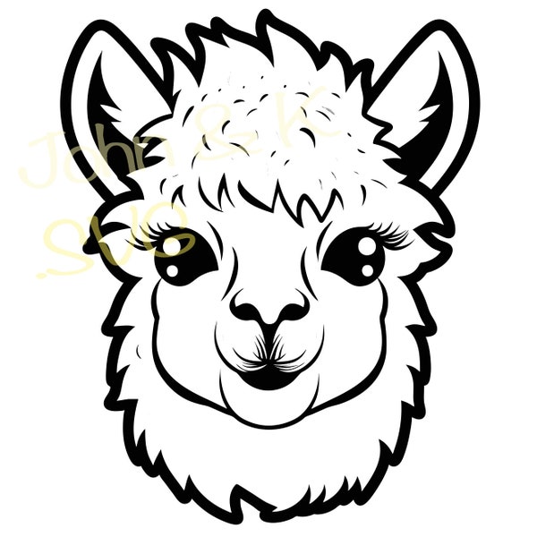 Alpaca Svg, New Zealand Alpaca Svg, Cute Alpaca vector Cricut Silhouette cutfile Png Jpg Pdf Iron on Vinyl Laser Engraving, Commercial use