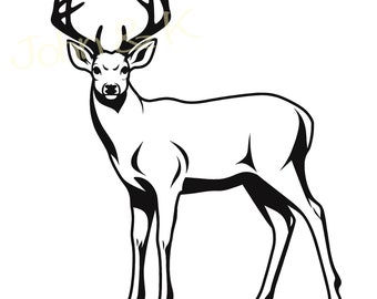 White-Tailed Deer SVG: Alaska State Mammal Vector (Digital Files)