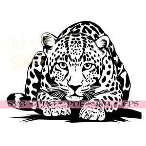 Leoparden-Svg, Jagdleopard-Svg, Cricut Silhouette Leopard Clipart Png Jpg Pdf Png Eps Eisen auf Vinyl Lasergravur, kommerzielle Nutzung