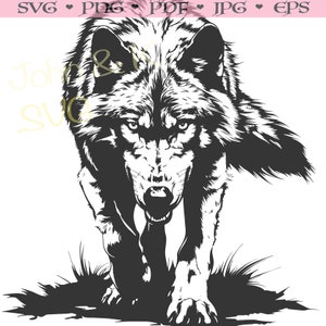 Wolf Svg, wolf vector, Wolf Clipart, Wolf cut file Clipart Cricut Silhouette png jpg pdf eps Iron on Vinyl Laser Engraving, Commercial use