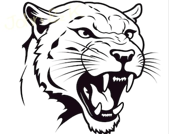 Cougar Svg, Mountain lion vector, Puma svg for shirt mug sticker cutfile tattoo, clipart png pdf jpg, Commercial use
