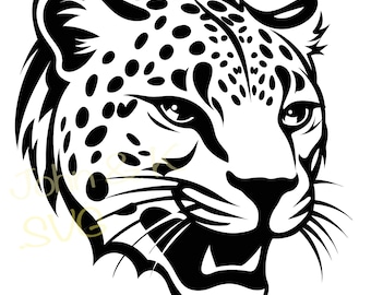 Elegant Cheetah SVG: Clipart Cut File for Shirt, Mug, Sticker (Digital Download)