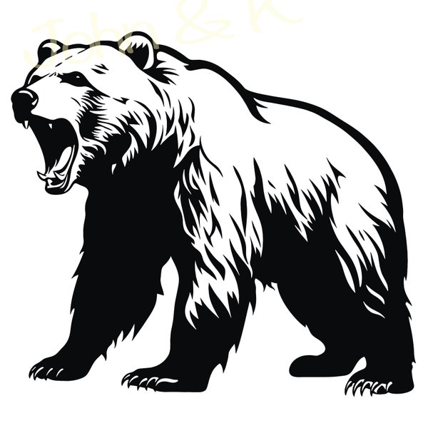 California grizzly bear Svg, California state mammal vector, bear lover clip art, bear Svg for clothes decoration, Cutfile png Pdf jpg