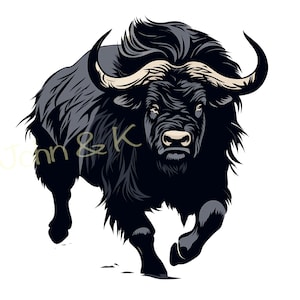 Yak Svg, Yak vector, wild Yak svg cutfile decal Clipart Cricut Silhouette png jpg pdf Iron on Vinyl Laser Engraving, Commercial use