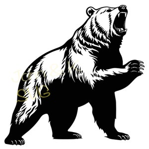 Orso grizzly in formato Svg, orso feroce in formato Svg, Grizzly Clipart, Grizzly in formato Svg per pile, camicia, tazza, adesivo, Cutfile png Pdf jpg, download immediato