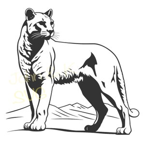 León de montaña americano Svg, León de montaña Clipart, León de montaña Svg para vellón, camisa, taza, pegatina, Cutfile png Pdf jpg, descarga instantánea