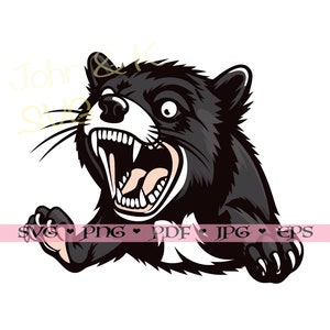 Demonio de Tasmania Svg, vector marsupial de Australia, Demonio de Tasmania para camisa taza pegatina cutfile tatuaje, clipart png pdf jpg, Uso comercial