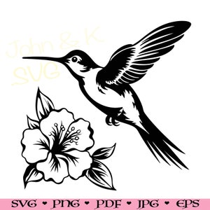 Hummingbird Svg, Hummingbird silhouet, BIRD Clipart, HUMMINGBIRD Svg voor Fleece, Shirt, Mok, sticker, Cutfile png Pdf jpg, Commercieel gebruik