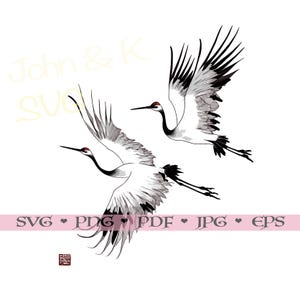 Kranich geschnitten Datei Abziehbild Cricut Silhouette png jpg pdf Eisen auf Vinyl Laser-Gravur, kommerzielle Nutzung