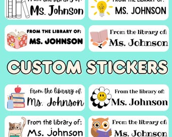 Personalized Teacher Library Stickers: Custom Classroom Book Labels, 10 Pack