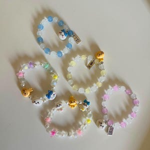 Chiikawa Beaded Bracelet | Charm Bracelet Hachiware Chiikawa Usagi Character Anime Cutecore Kawaii Jewelry | Gift for Girls Boys Accessory