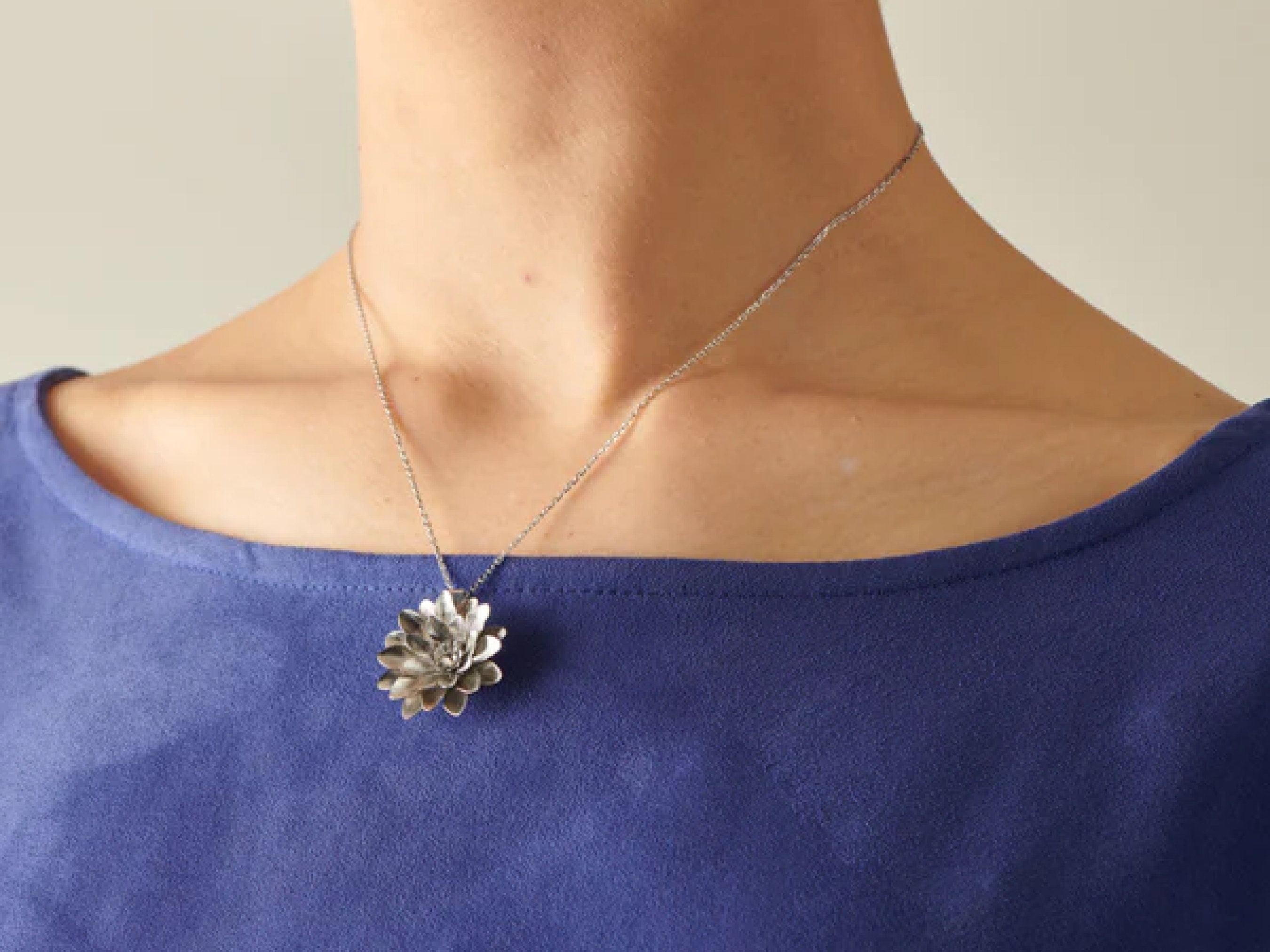 Lila Peacock Dahlia Necklace main image 1