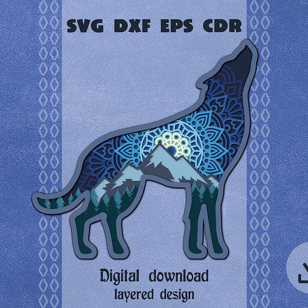 Layered Wolf svg Mountain moonlight svg Layered mandala svg Howling wolf svg Wolf shadow box svg Cricut project Wild animal mandala svg Layered Wolf svg Mountain moonlight svg Layered mandala svg Howling wolf svg Wolf shadow box svg Cricut project Wild animal mandala svg