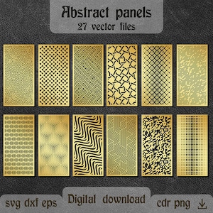 27 Panel decorativo abstracto dxf Ilusión óptica SVG Mampara decorativa dxf para enrutador CNC Divisor de ambientes Archivos dxf para plasma